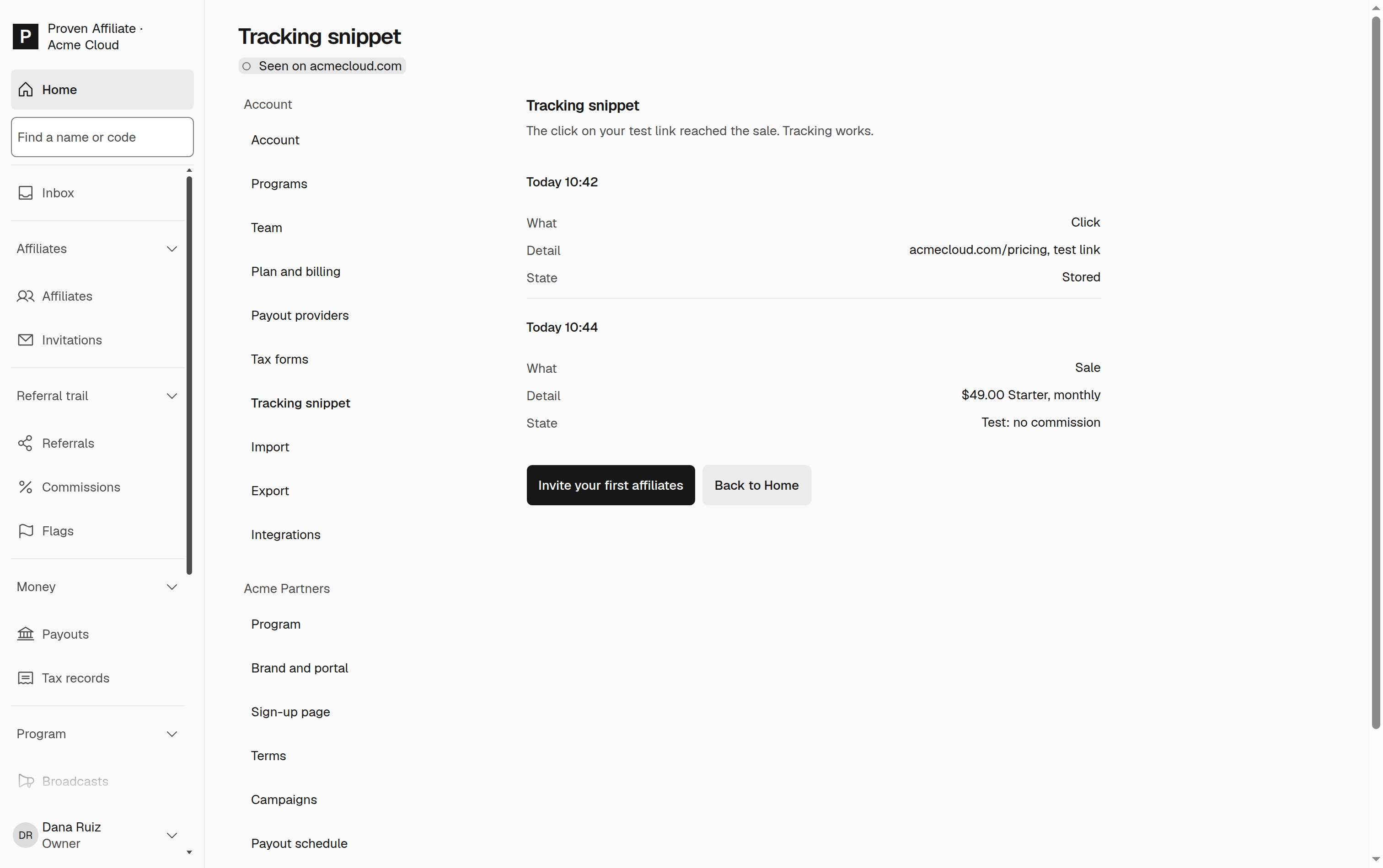 A test purchase on the referral trail